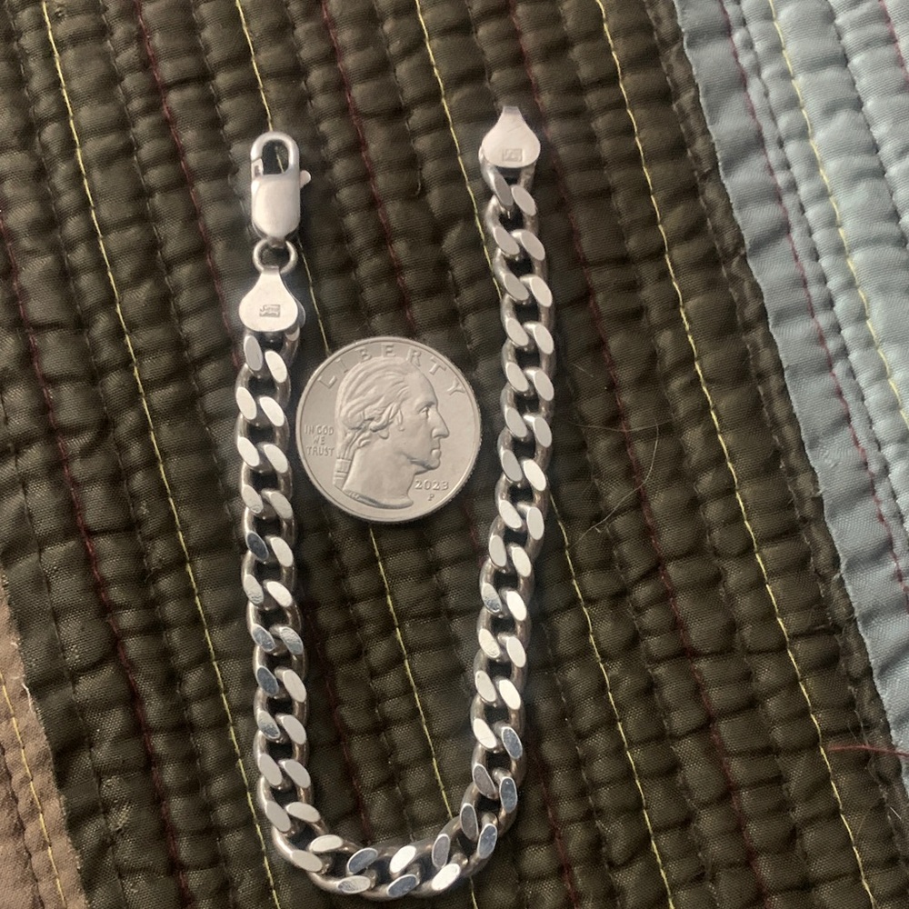 8” Men's Silver Chain Bracelet